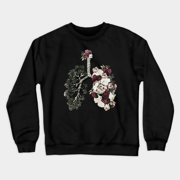 Lung Anatomy / Cancer Awareness 13 Crewneck Sweatshirt by Collagedream